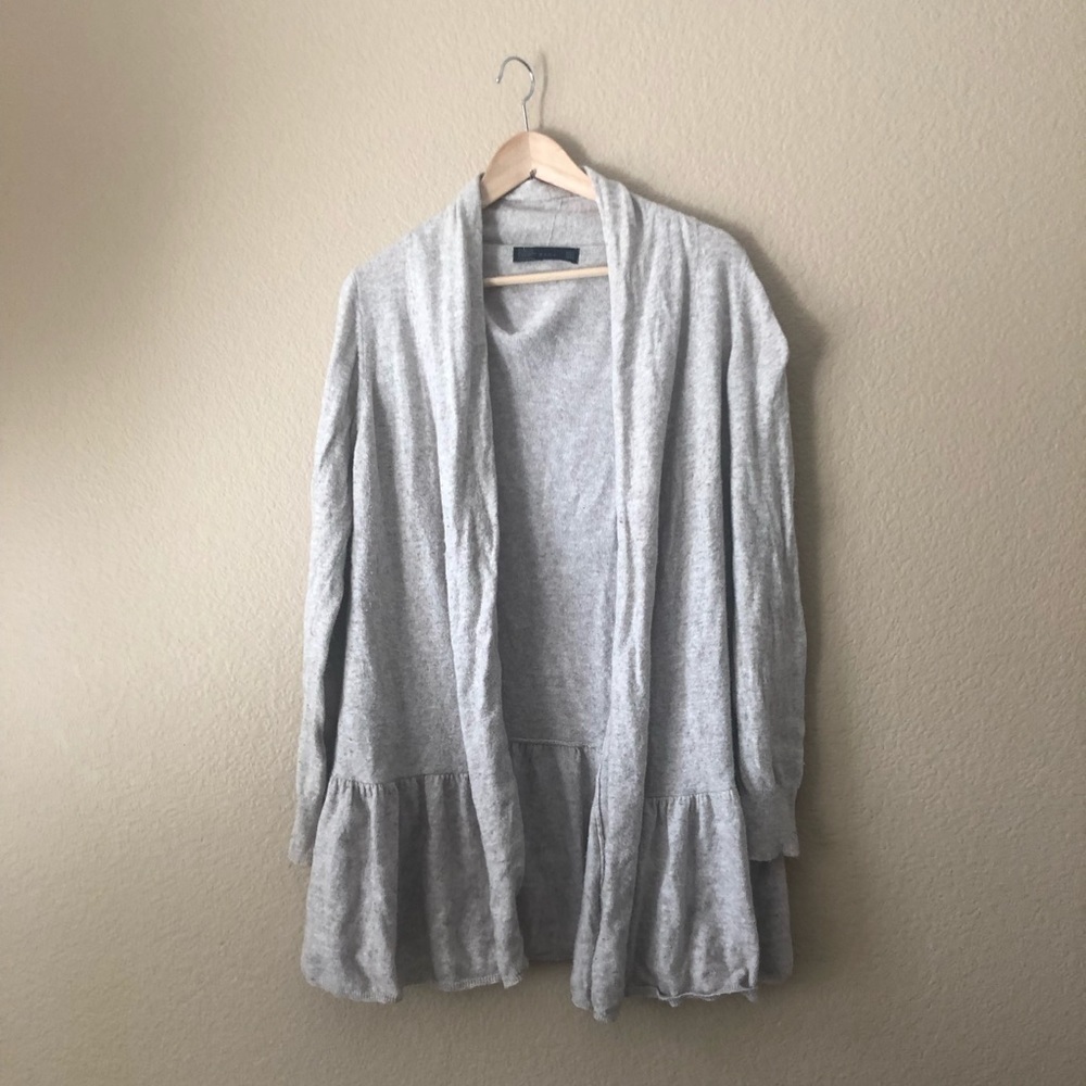 Zara Ruffled Hem Open Cardigan